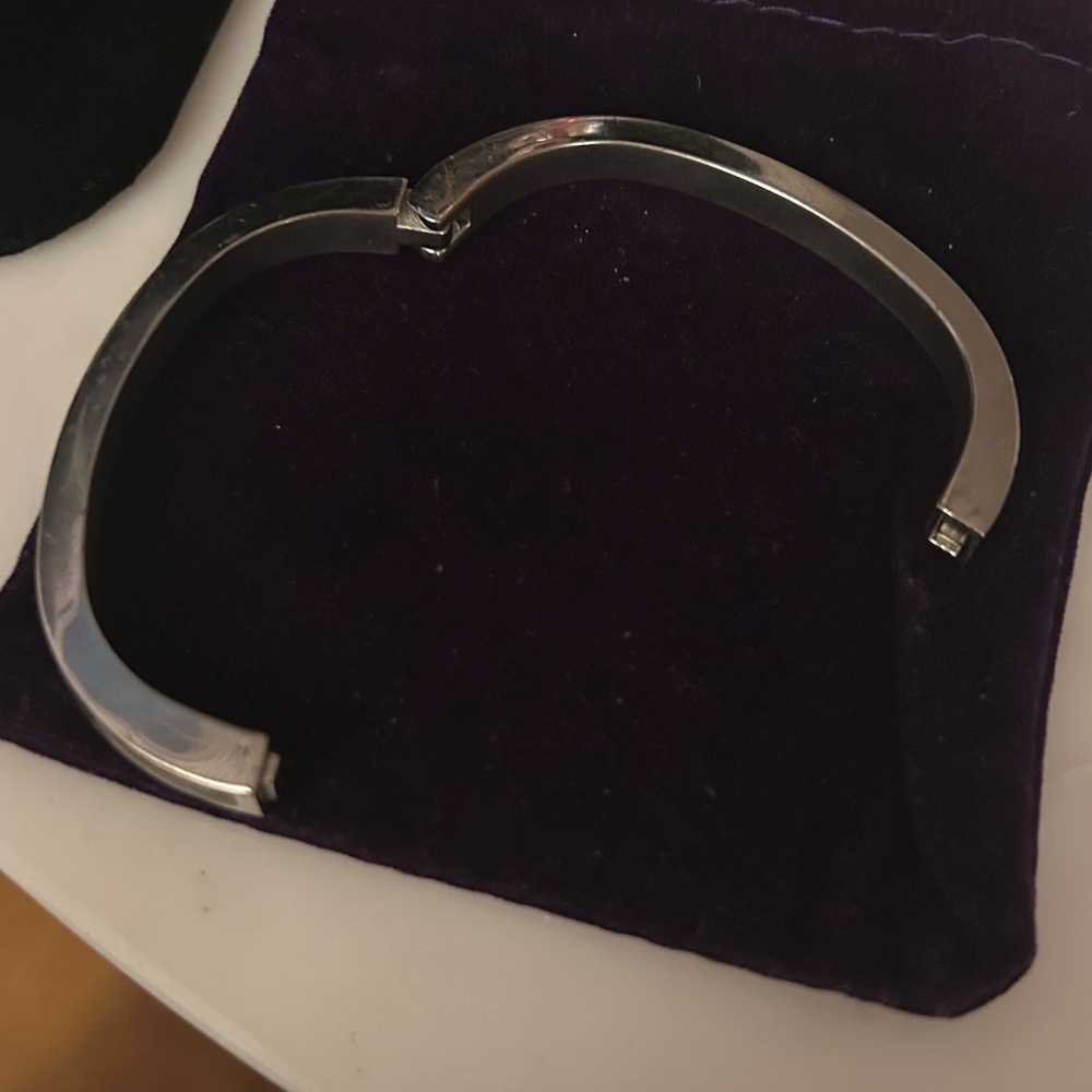 Abalone Shell Silver Bangle Bracelet - image 4